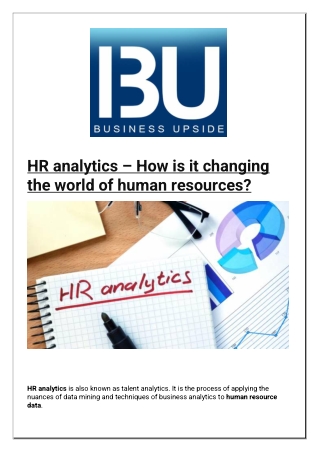HR analytics  How is it changing the world of human resources