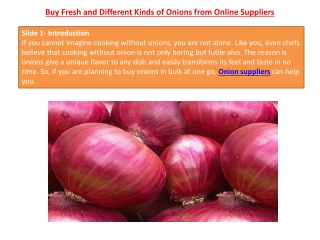 Buy Fresh and Different Kinds of Onions from Online Suppliers