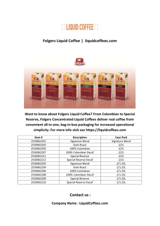Folgers Liquid Coffee