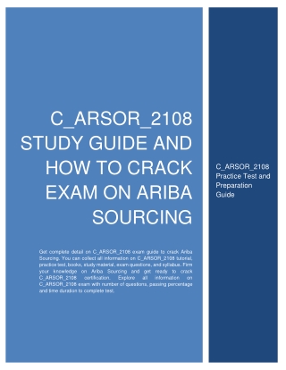 C_ARSOR_2108 Study Guide and How to Crack Exam on Ariba Sourcing