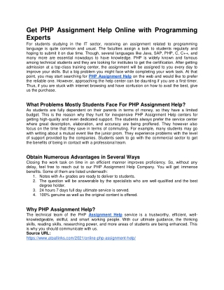 How to Get PHP Assignment Help Online?