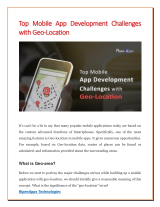 Top Mobile App Development Challenges with Geo-Location