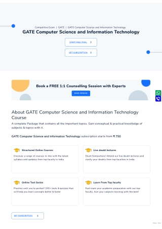 Online GATE Computer Science Engineering Courses - Ekeeda