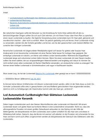 Neue Gerüchte über Ceramic Lockenstab --  2020