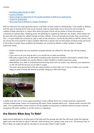 Electric Bikes Faq.