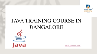 JAVA TRAINING IN BANGALORE