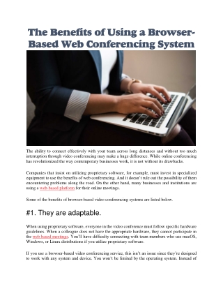 web based platform