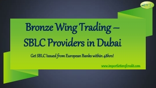 Trusted SBLC Providers in Dubai – SBLC Process