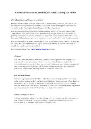 A Conclusive Guide to Benefits of Carpet Cleaning For Home-converted