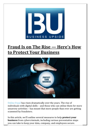 Fraud Is on The Rise  Heres How to Protect Your Business