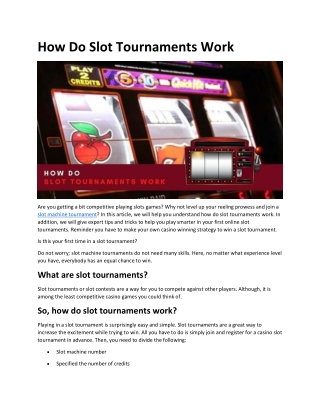 How Do Slot Tournaments Work