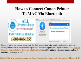 Call 1-888-840-1555 - How to Connect Canon Printer To MAC Via Bluetooth