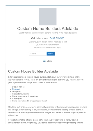 Custom House Builders Adelaide
