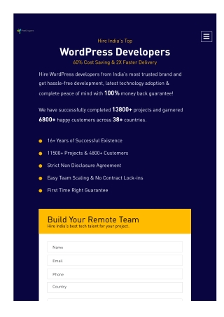 Hire India's Top WordPress Developers from PixelCrayons