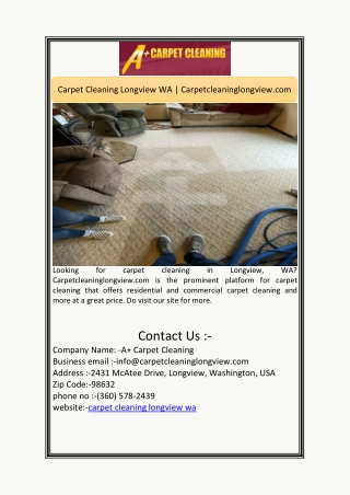 Carpet Cleaning Longview WA | Carpetcleaninglongview.com