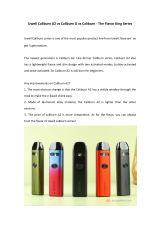 Uwell Caliburn A2 - New Generation Of Caliburn Series