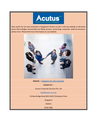 Singapore Tax Rate Corporate | Acutus-ca.com
