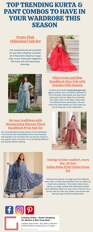 TOP TRENDING KURTA & PANT COMBOS TO HAVE IN YOUR WARDROBE THIS SEASON