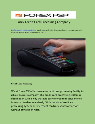 Forex Credit Card Processing Company