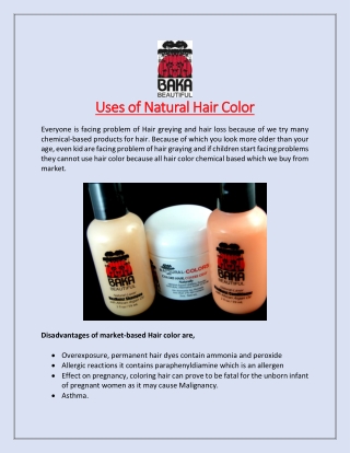 Uses of Natural Hair Color