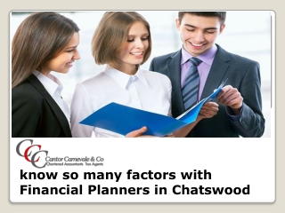 Know so Many Factors with Financial Planners in Chatswood - Cantor Carnevale