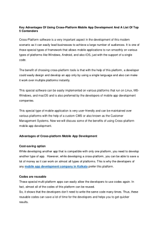 Benefits of using Cross-platform mobile app development and top 5 contenders