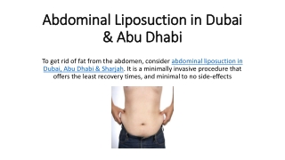 Abdominal Liposuction in Dubai & Abu Dhabi