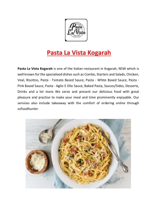 Pasta La Vista Kogarah | Flat 5% off