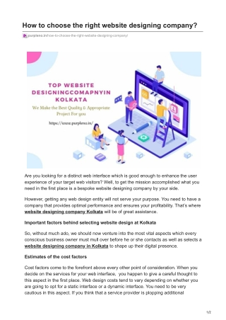 How to choose the right website designing company?