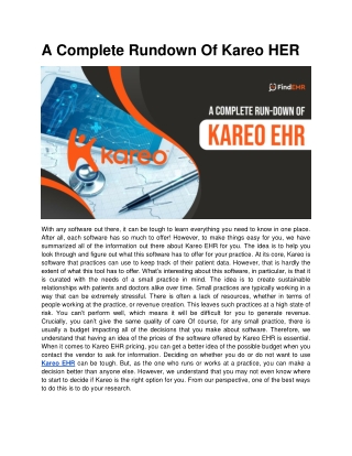 A Complete Rundown Of Kareo HER