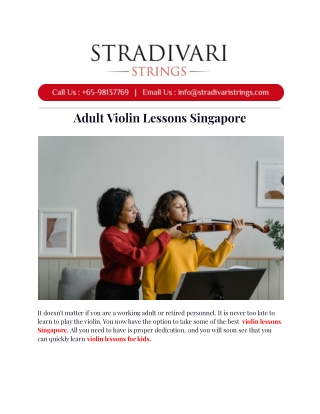 Adult Violin Lessons Singapore