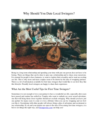 Why Should You Date Local Swingers