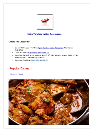 5% Off - Spicy Tandoor Indian Restaurant Success, WA