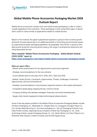 2021 Mobile Phone Accessories Packaging Market Analysis Report