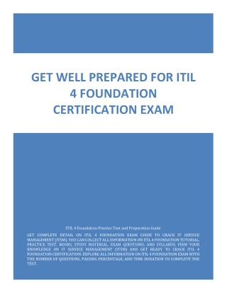 Get Well Prepared for ITIL 4 Foundation Certification Exam