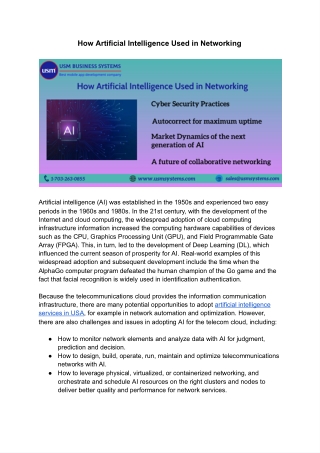 How Artificial Intelligence Used in Networking