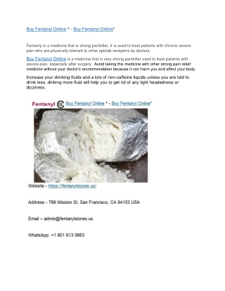 Buy Fentanyl Online ^ - Buy Fentanyl Online