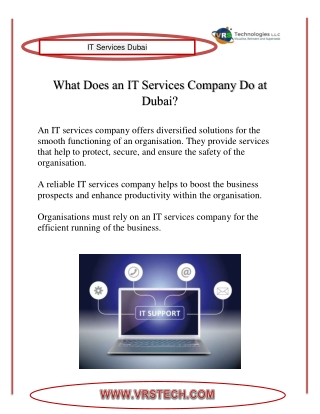 What Does an IT Solution Company Do at Dubai?