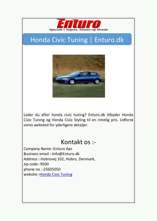 Honda Civic Tuning | Enturo.dk