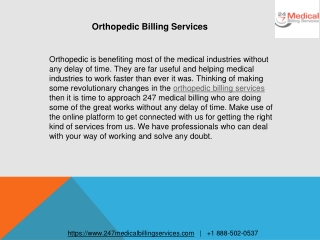 Orthopedic billing services