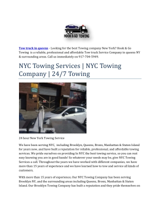 Tow truck in queens