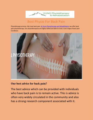 Best Physio For Back Pain