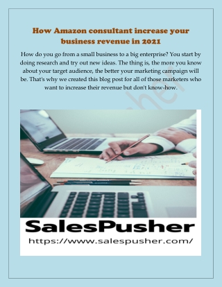 How Amazon consultant increase your business revenue in 2021