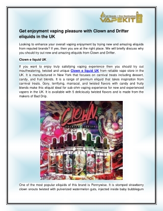 Clown e liquid UK