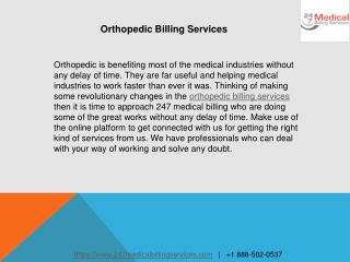 Orthopedic billing services