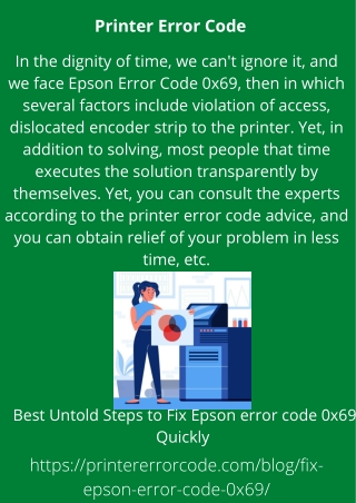 Best Untold Steps to Fix Epson error code 0x69 Quickly