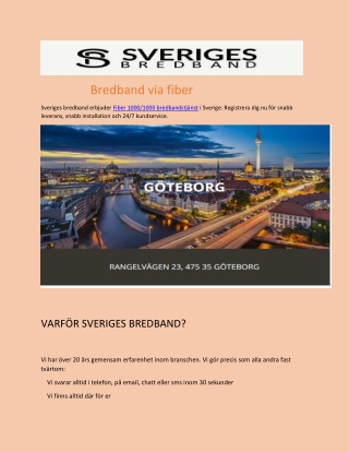 Bredband via fiber