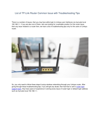 List of Linksys Router Common Issue with Troubleshooting Tips
