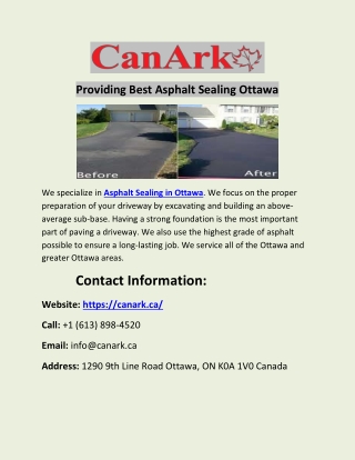 Providing Best Asphalt Sealing Ottawa