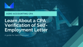 Learn About a CPA Verification of Self-Employment Letter
